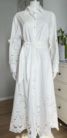 H&M Kleid weiss bestickt Dress boho Zara Massimo cos