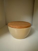 Bitz Schale mit Holzdeckel - beige - neuwertig