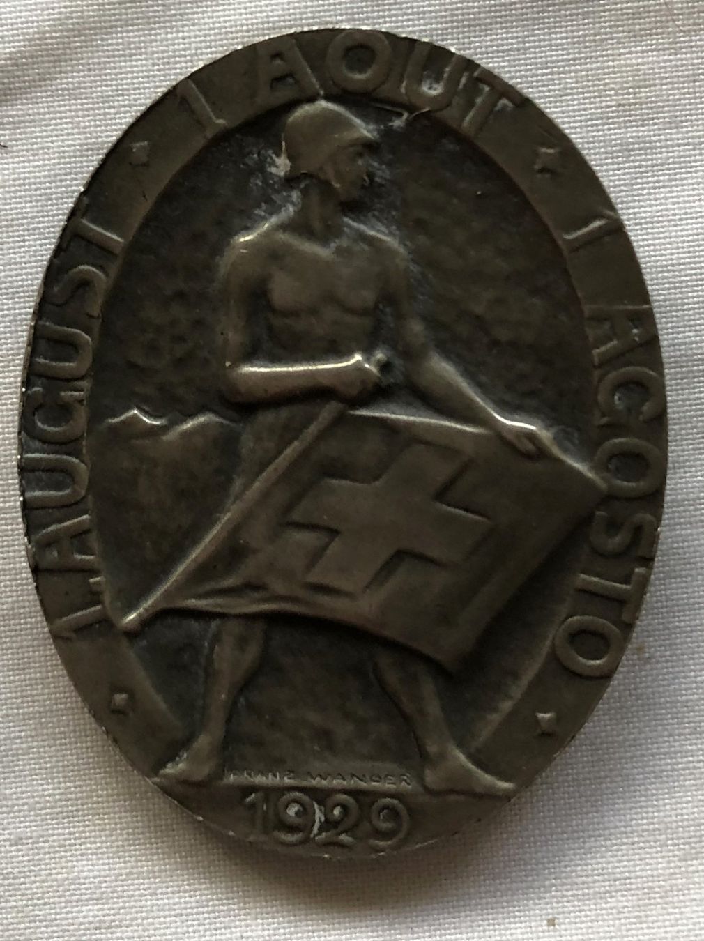Plaketten & Abzeichen: 1.August - Abzeichen - 1929 – Gebraucht aus Schaffhausen von durruti