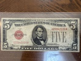 🇺🇸 $5 USA Series 1928C Legal Tender Red Seal