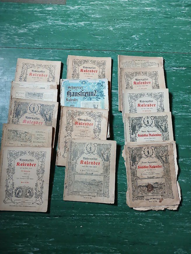 Calendari: div. Appenzeller Kalender, alt, Vintage. – Difettoso da Stein AR venduto da ritst