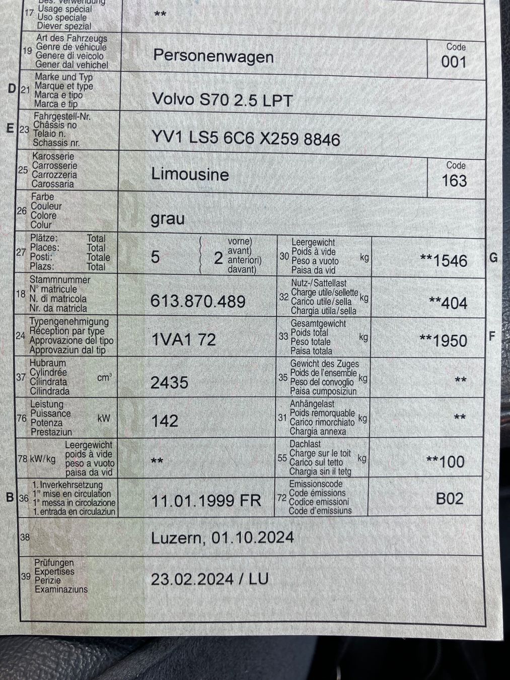 Volvo Autos: Volvo S70 2.5 LPT – D'occasion à Kleinwangen par Bobbystylez 6