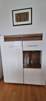 Schrank, Kommode, Sideboard Weiss/Holz/Glas