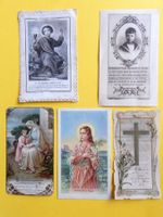 5 Heiligenbilder,  Andachtsbilder,  1 x mit Spitzenrand