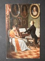 Postkarte Harmonie am Flügel ungebraucht  (P184)