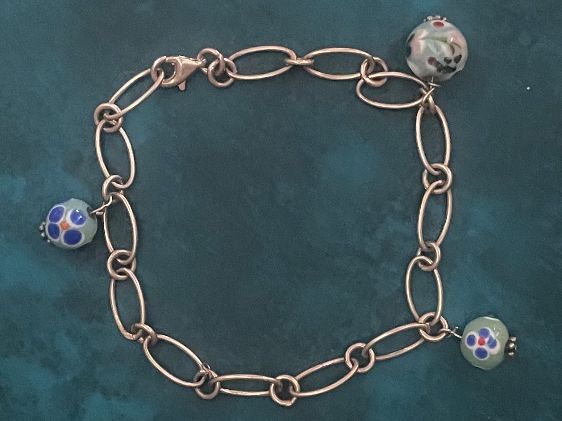 Murano Armbänder & -reifen: Armkette Sterlingsilber Murano Glasperlen – Gebraucht aus Clarens von Lois86