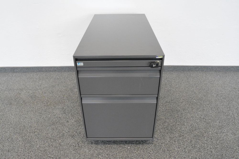 BAKAJI Druckerschrank Mit Rollen - 3 Regale & 2 Schubladen Mit Schloss Für Büro & Wohnzimmer