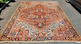 ⭐️⭐️⭐️GRAND TAPIS PERSAN ANTIQUE HERIZ 1900 FAIT MAIN!!