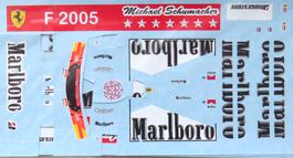 Decalbogen Ferrari F1 2005 Schumacher Hot Wheels