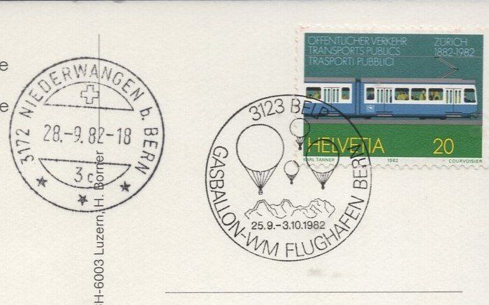 Alle Briefmarken: Flugpost Ballon Schweiz 1982 BELP Luftpost – Gebraucht aus Aarau von kufi44 2