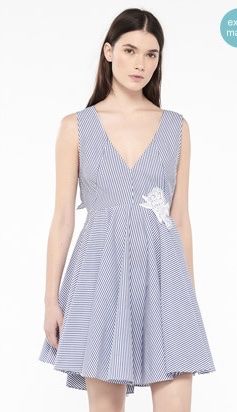 Sandro Paris Kleid, Gr. 1, blau-weiss gestreift