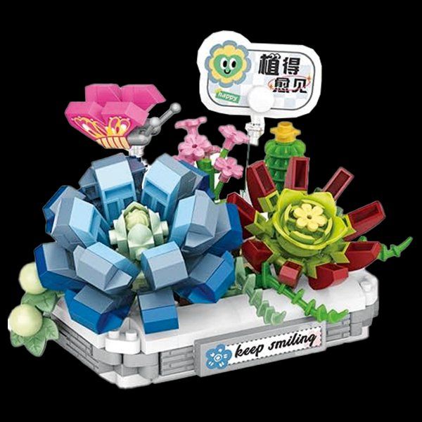 Kit di costruzioni: Blume im Topf: Keep Smiling / Mini-Bausteine – Nuovo e nell'imballaggio originale da Meisterschwanden venduto da Bigi1 1