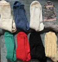 8 x 1 Paar handgestrickte Woll - Socken Grösse 39 - 42
