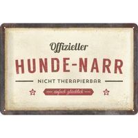 Blechschild-OFFIZ. HUNDE-NARR NICHT THERAPIERBAR