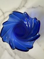 Deko Glas Schale, blau, Vintage, Schweiz!