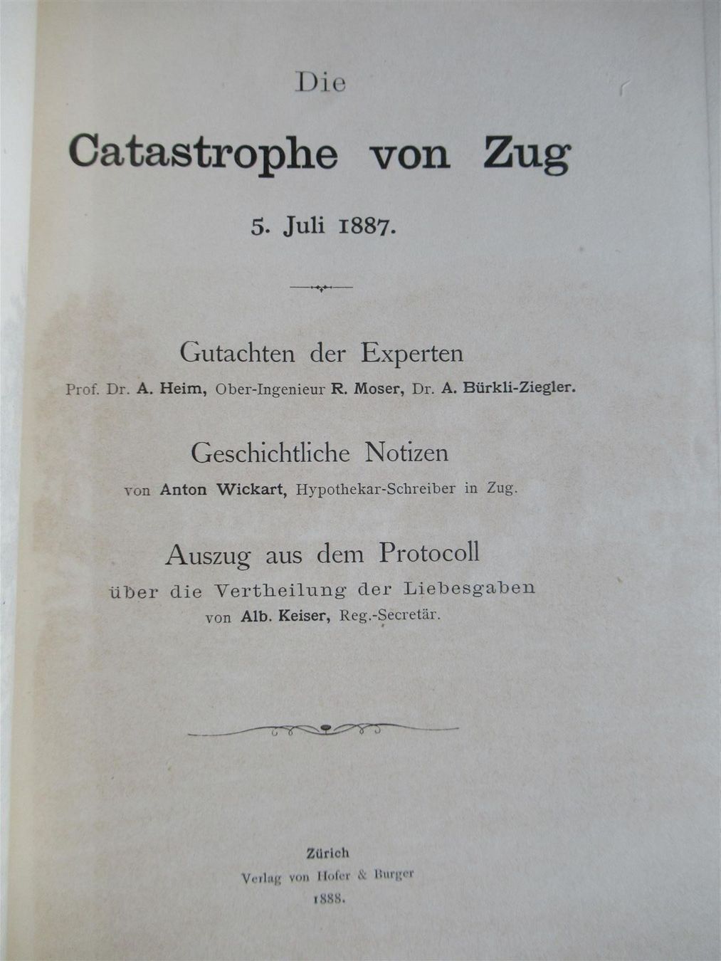 Libri: Die Catastrophe von Zug 5. Juli 1887 – Usato da Adliswil venduto da buch_und_kunst 2