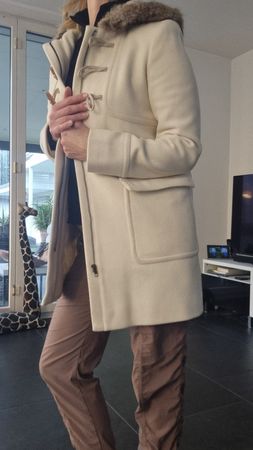Winterlicher Dufflecoat in Creme, Grösse 34-36 Top Zustand!