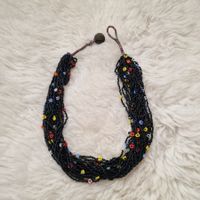 Vintage-Boho-Halskette aus 24 Lagen Glasperlen