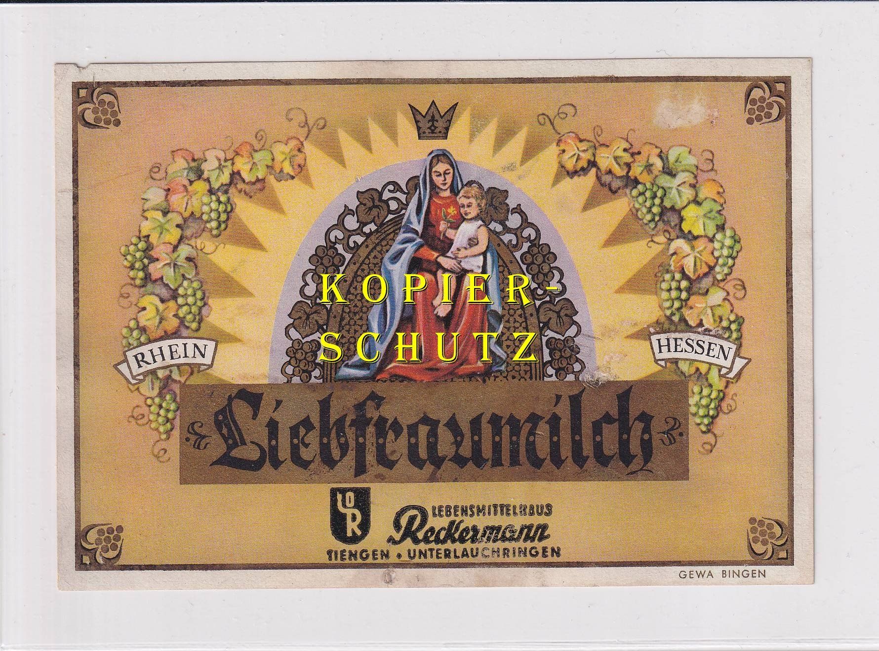 Papiere: Etikette - Liebfraumilch (Reckermann) /bd – Gebraucht aus Hombrechtikon von Rudolf07