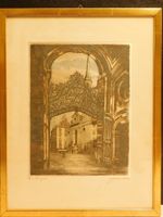 Original Antik Radierung Leopold Hofmann Wien 1951er