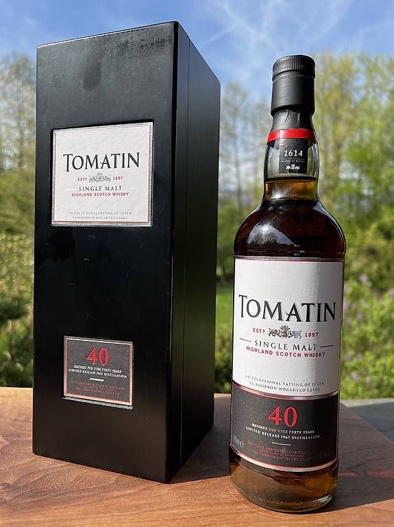 Tomatin Bevande alcoliche: Tomatin Scotch Whisky 1967 42.9%vol. – Nuovo e nell'imballaggio originale da Luterbach venduto da waedu67 2