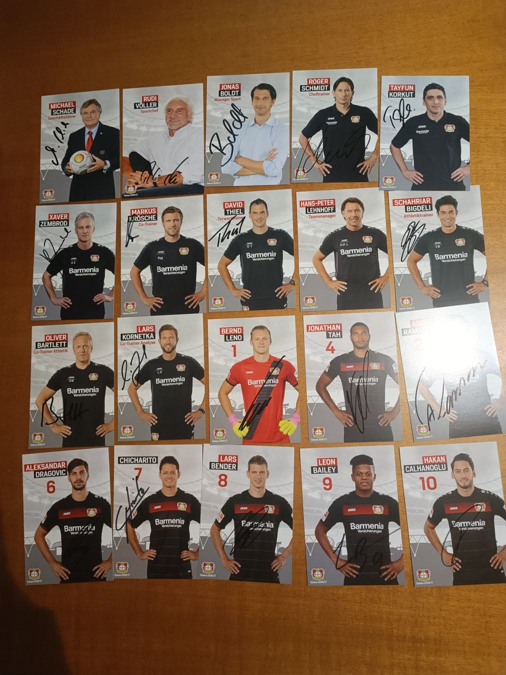 Autogramme: Bayer Leverkusen - 41x handsigniert - Saison 16/17 – Gebraucht aus Menziken von Artographs