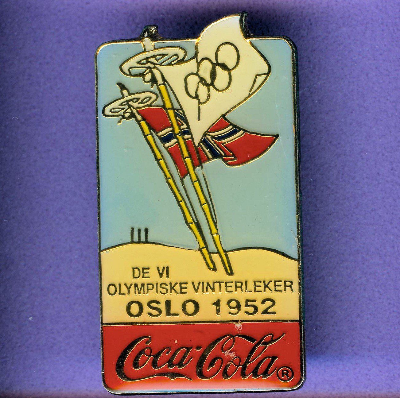 Coca-Cola Plaketten & Abzeichen: Cola  Winter-Olympiade  OSLO 1952 – Gebraucht aus Winterthur von Sammleroase
