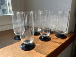 Vintage 6 Elegante Saftgläser / LongdrinkGläser mit Fuss.