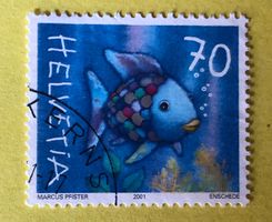 Nr.1027 GESTEMPELT Regenbogenfisch allein unterwegs 2001  ﻿