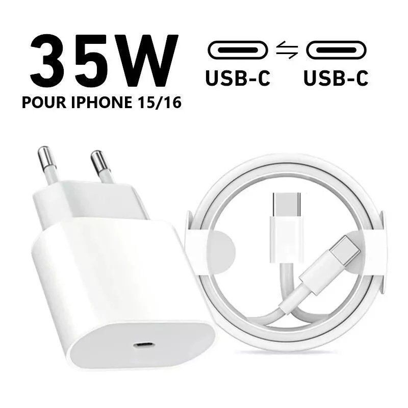 Caricabatterie: Phone 16 /15 / Pro/Max/Plus USB-C 35W LADEGERÄT + LADEKABEL – Nuovo e nell'imballaggio originale da Matzendorf venduto da BTCSwisswatcher