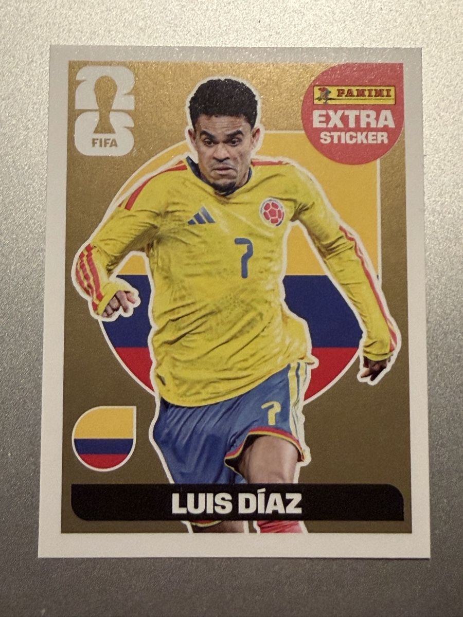 Panini WM 2026 Extra Sticker Luiz Diaz Gold (Neu (gemäss Beschreibung ...