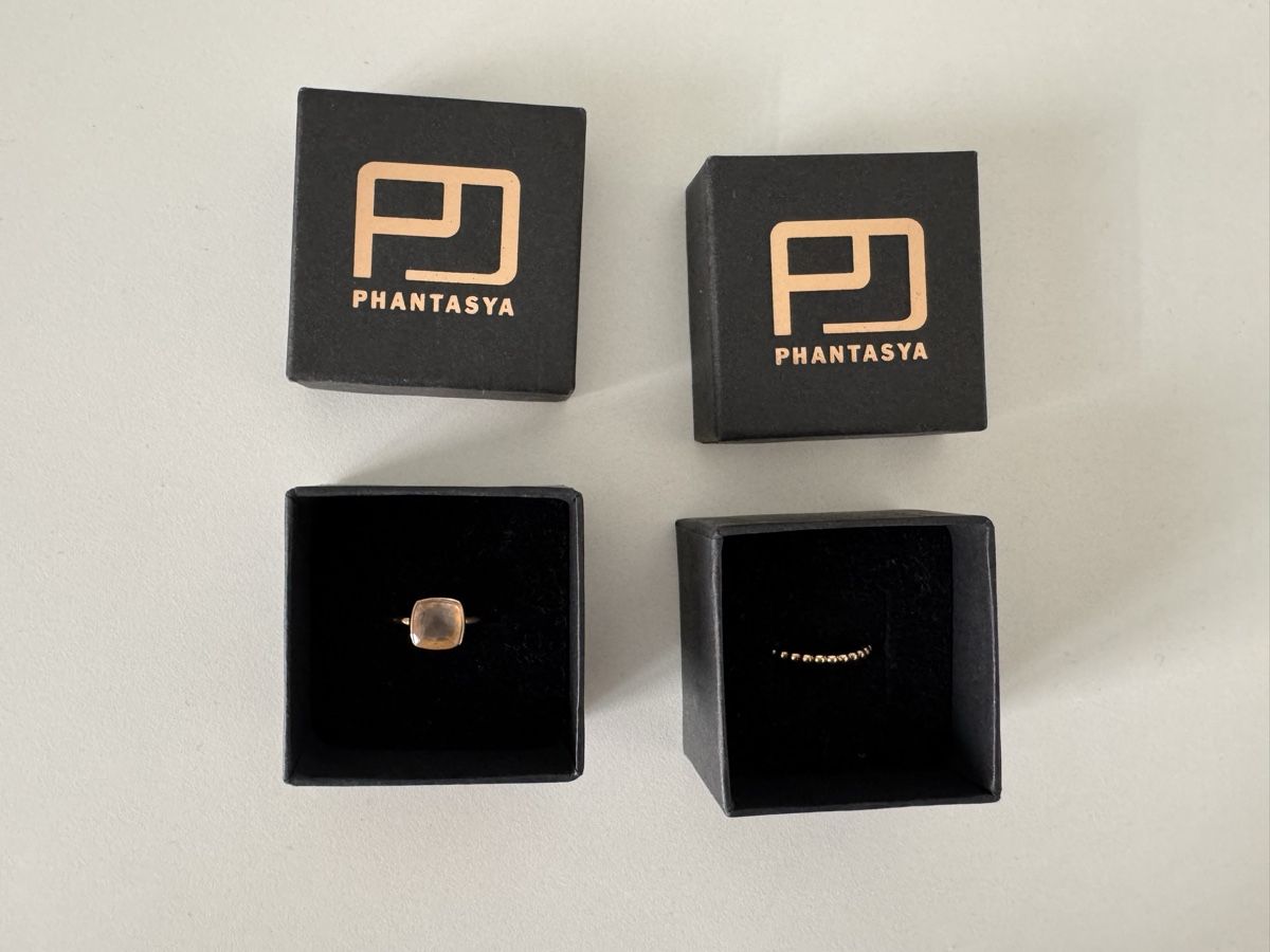 Anelli: PHANTASYA zwei Finger-Ringe mit Stein und Kugeloptik – Usato da St.Gallen venduto da Isnisodo