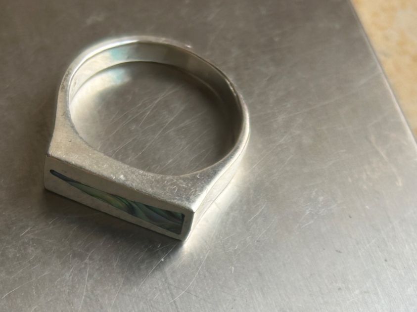 Anelli: Silberring Muschel-Einlage, Grösse 59, Vintage Chic – Usato da Basel venduto da bellespirit 7