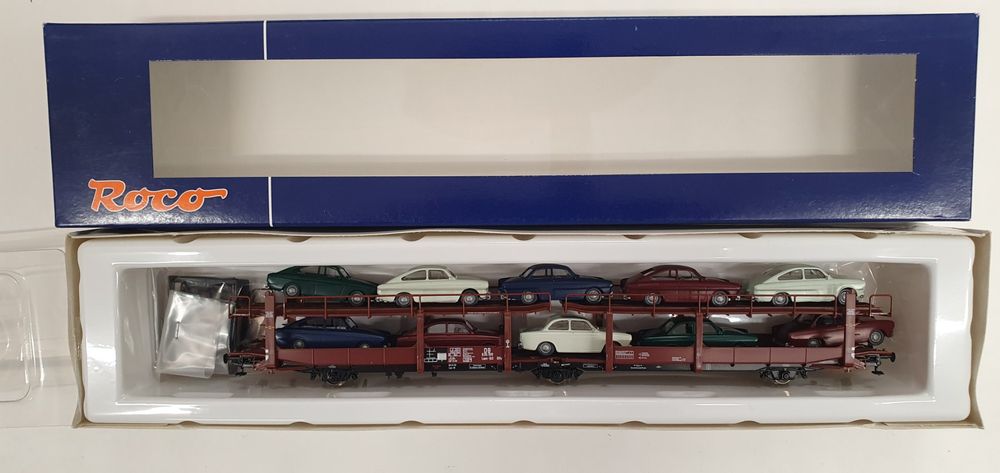 Roco 66529 DB Laes Autotransportwagen mit 10 Modellautos VW (Neu und ...