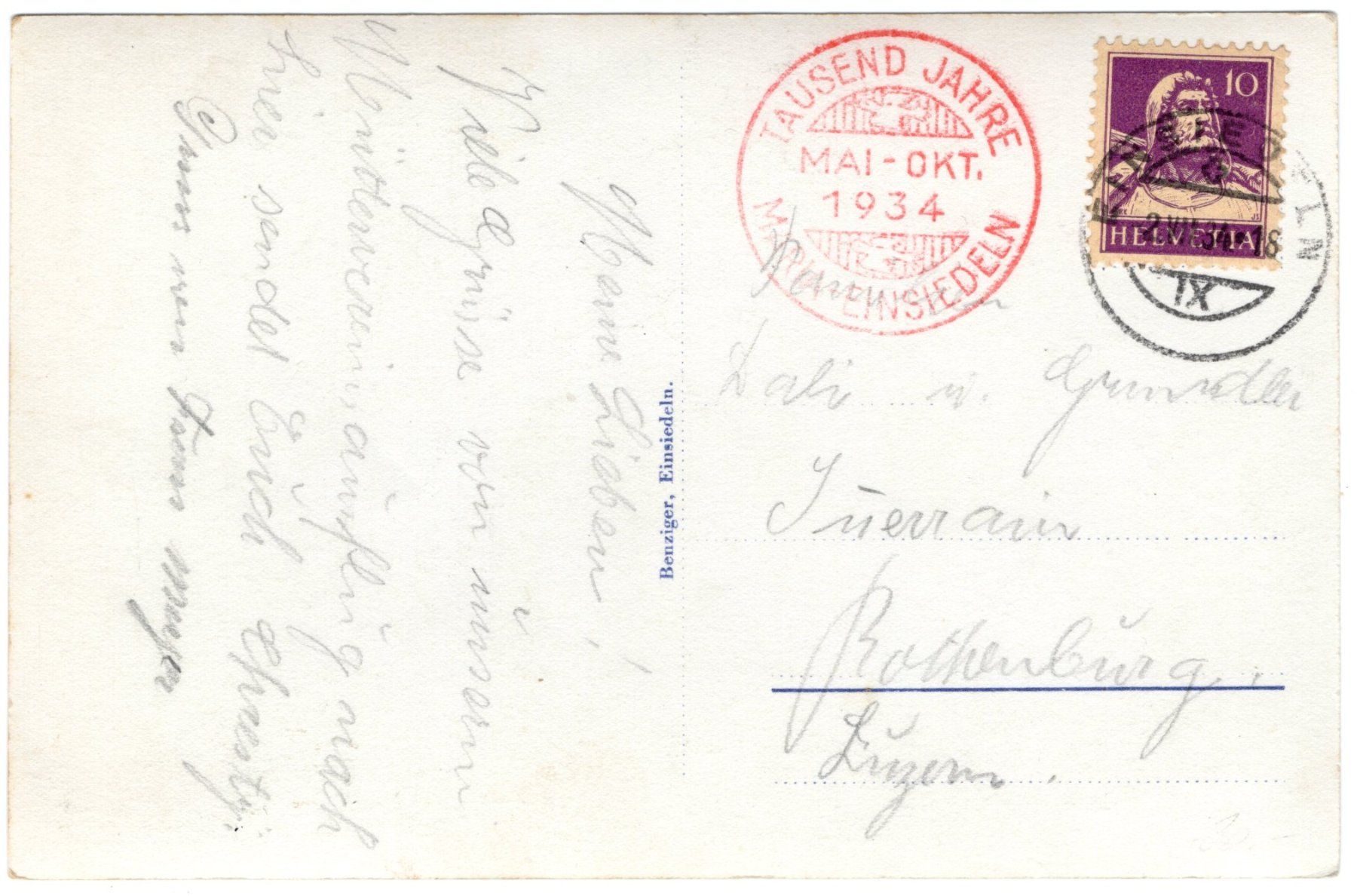 Cartoline postali: Luftschiff "Graf Zeppelin" über dem Kloster Einsiedeln – Usato da Eglisau venduto da Chperfins 1