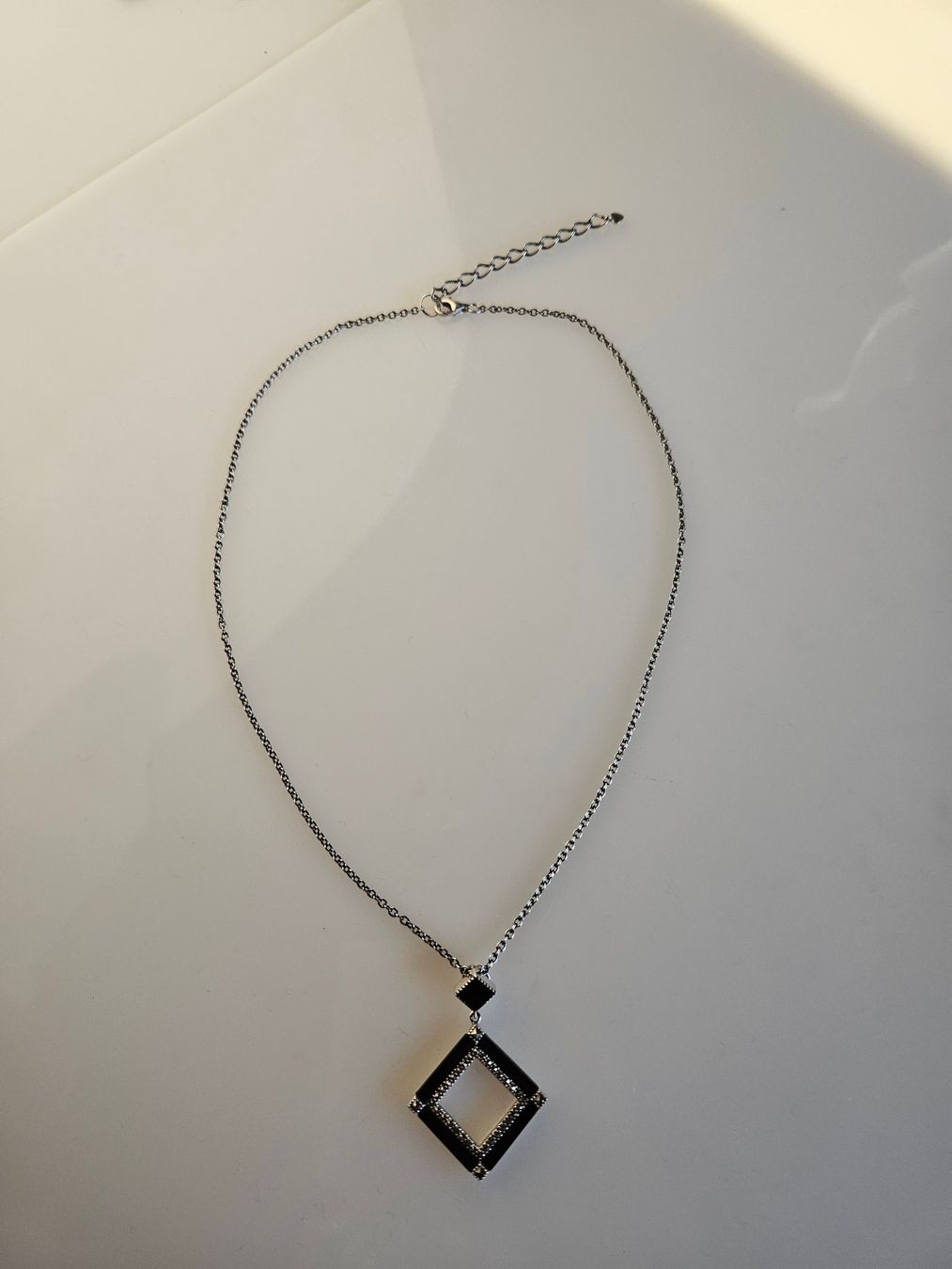 Catenine: Silber Kette mit schwarzem Onyx – Nuovo (secondo la descrizione) da Winterthur venduto da ste_tcx5 1