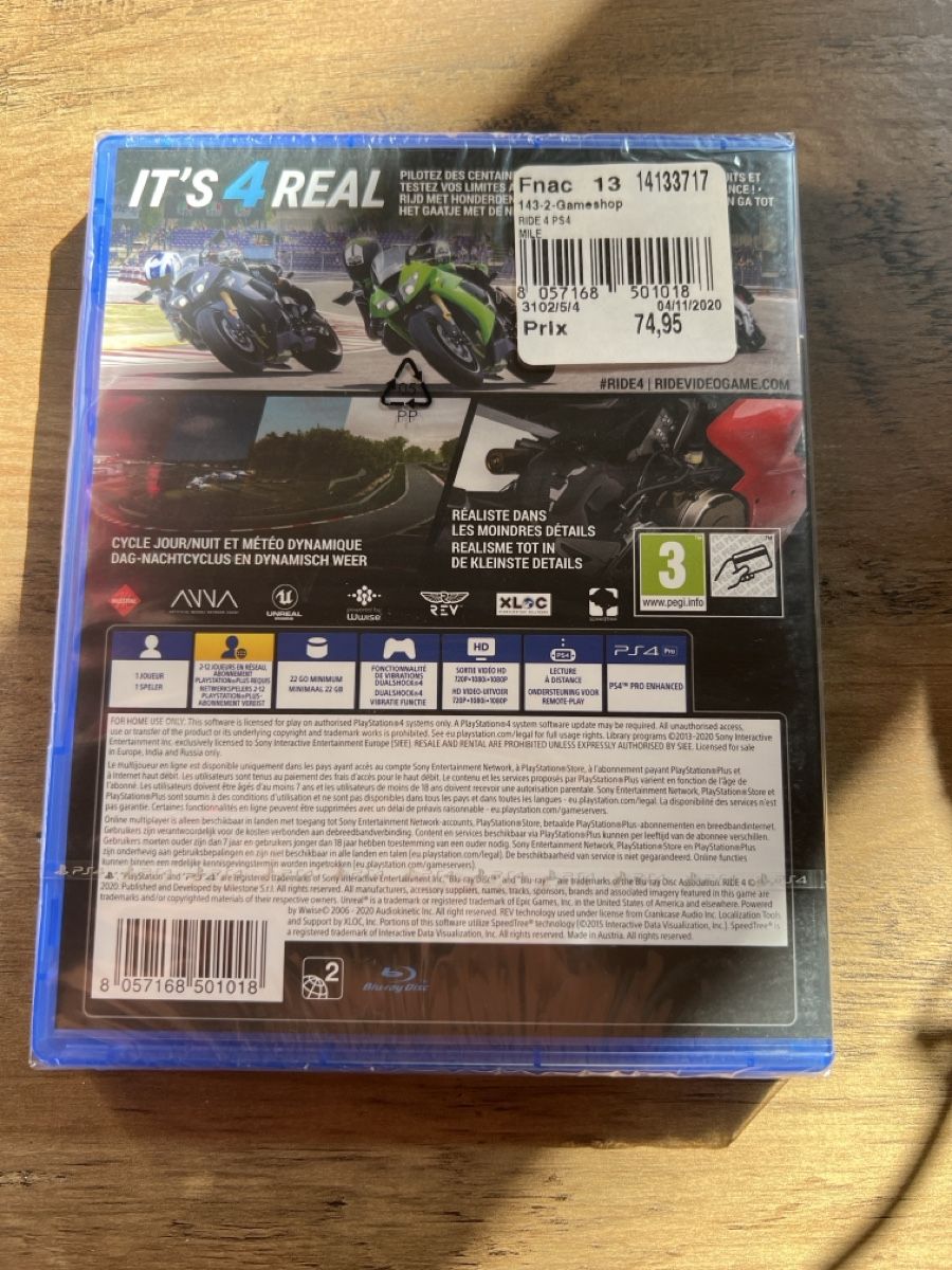 Giochi: Jeu PS4 Ride neuf/neu – Nuovo e nell'imballaggio originale da Meyrin venduto da fer_fwc8 1
