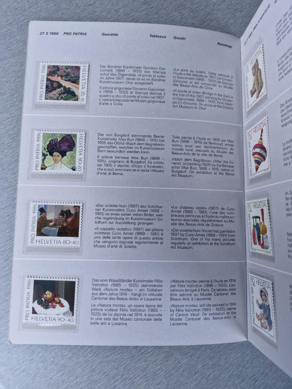 Alle Briefmarken: Jahresbuch 1986 postfrisch  – Neu (gemäss Beschreibung) aus Frauenfeld von Kasico 7