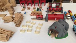 Wooden Train Set Accessories and Track Pieces Good Condition