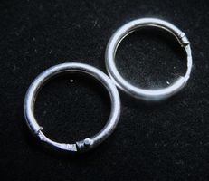 Silber 925 Creolen Ohrringe 14 mm / 2 mm