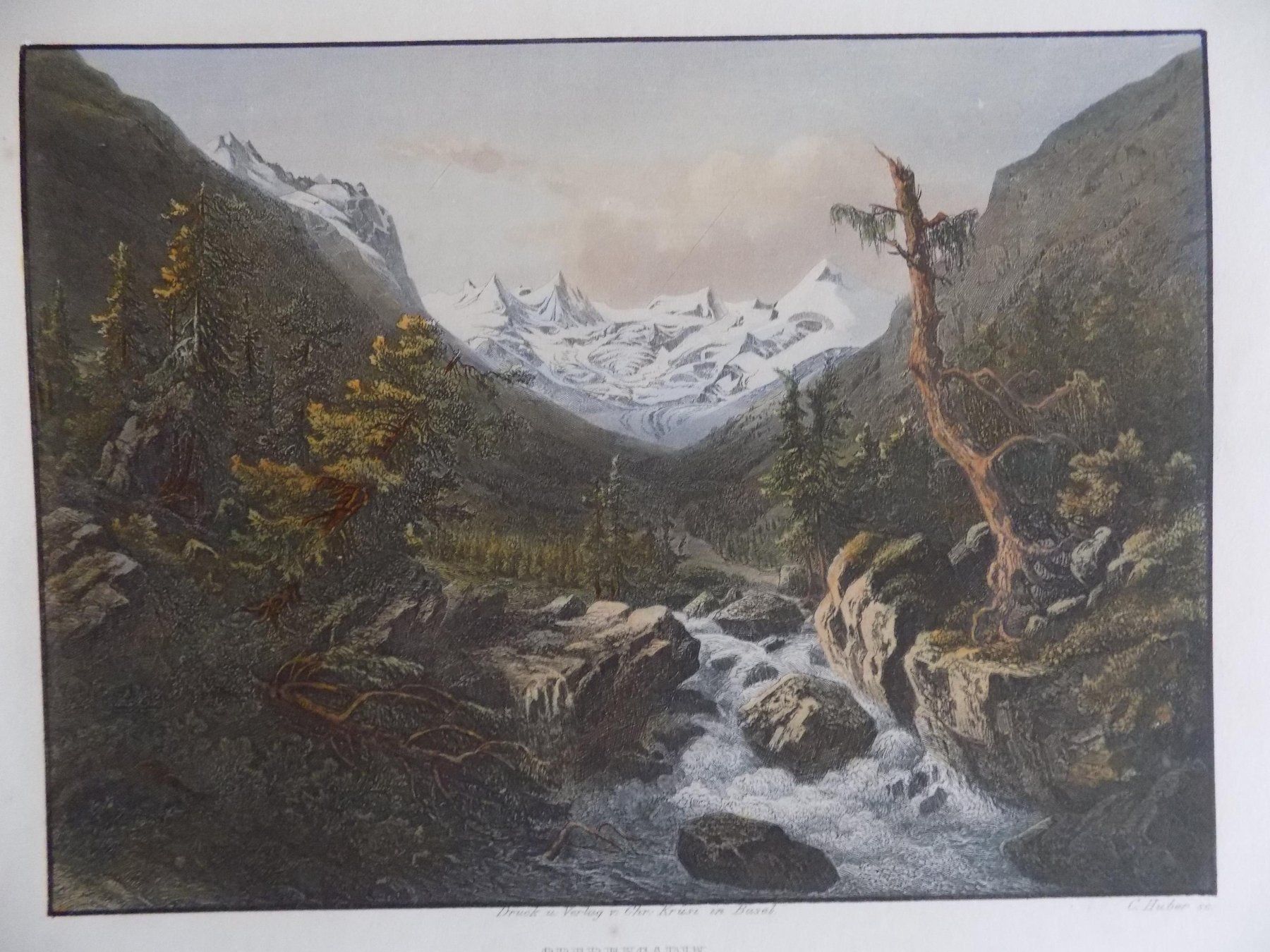 Stiche: Der Roseg-Gletscher koloriert – Gebraucht aus Risch von Antikfee 4