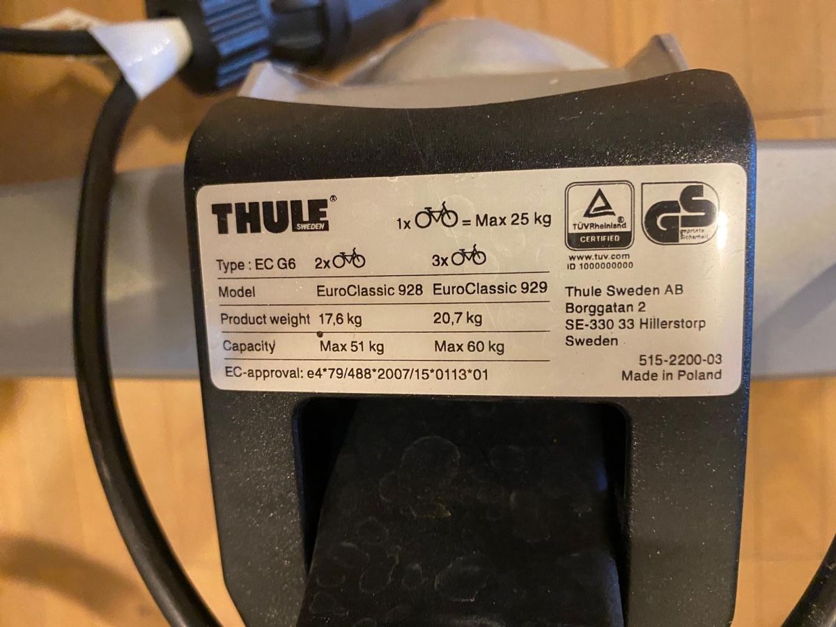 Thule Portapacchi: Veloträger THULE EC 928 G6 – Usato da Zürich venduto da Malini0364 2