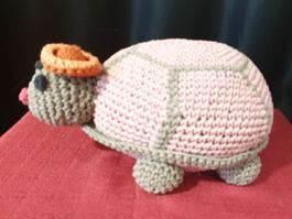 Häkel Schildkröte Kissen Daunen 40x40 NEU Handarbeit