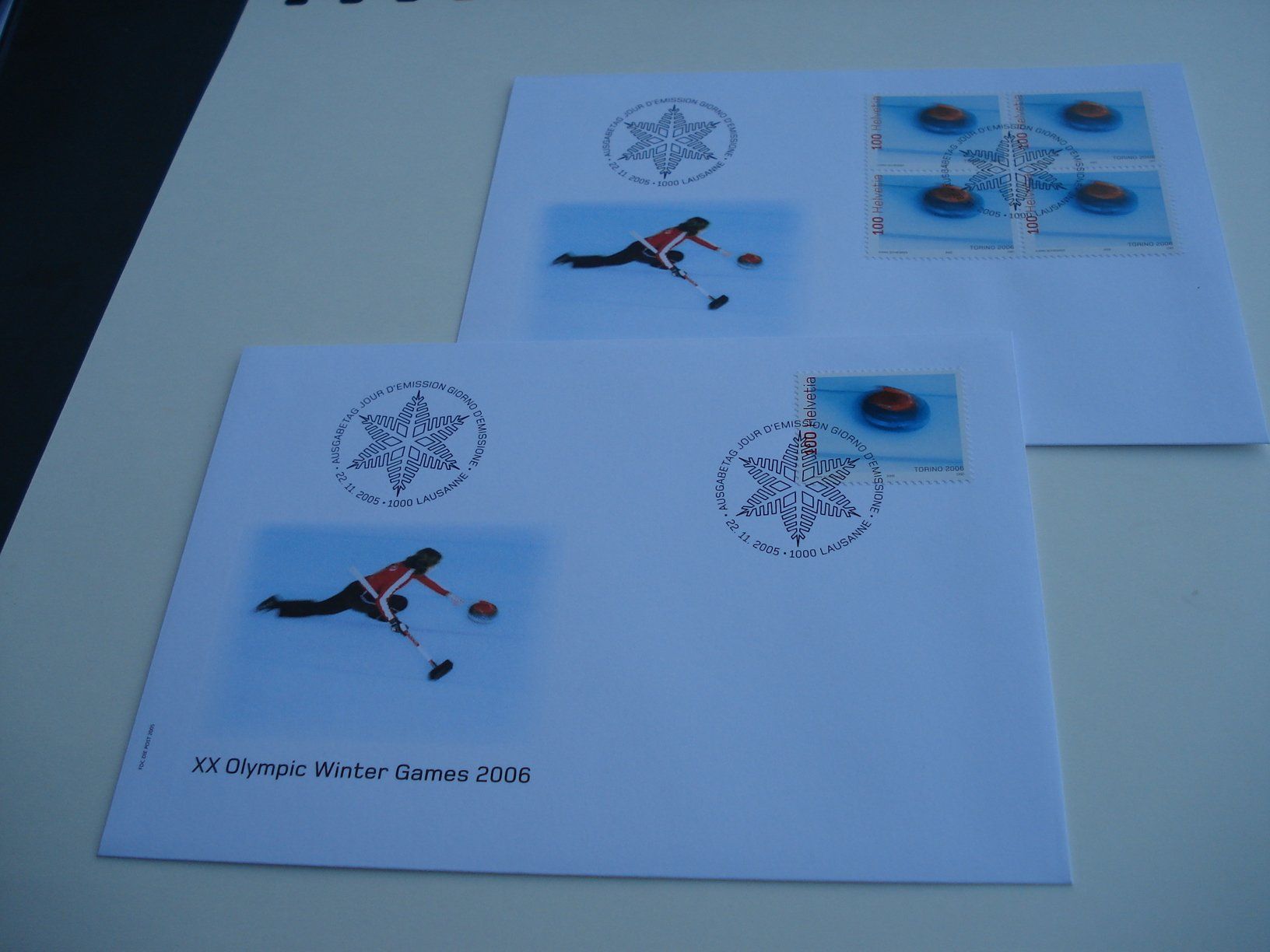 Tutti i francobolli: Marke Winter Olympia 2005, FDC EInzel+ 4erblock, 2 Be – Usato da Niederwil AG venduto da morostahu 1