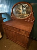 Antiker Schminktisch mit Spiegel, Holz, Vintage
