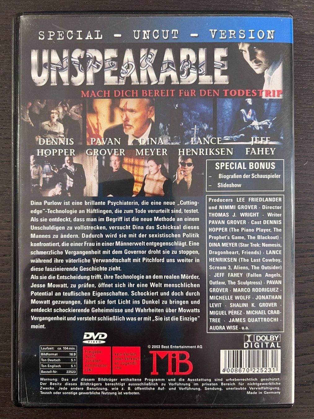 Tutti i DVDs: Unspeakable – Usato da Zürich venduto da FilmFreunde 1