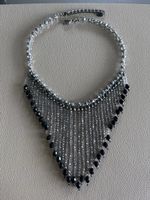 Collier de créateur à franges en cristaux