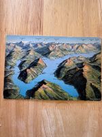 carte panoramique ancienne du Lago di Lugano