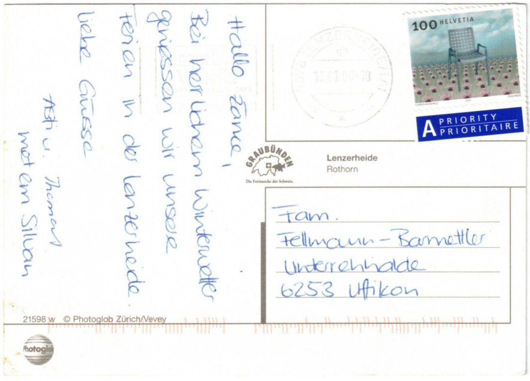 Cartoline postali: Lenzerheide - Luftseilbahn Rothorn – Usato da Binningen venduto da Mountainrider 1