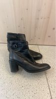 Leather ankle boots black block heel acceptable